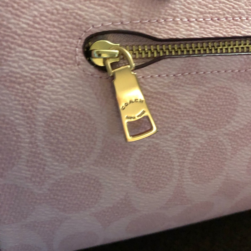 Coach Pink Signature Satchel with Glitter Cherry Charm - Picture 6 of 12